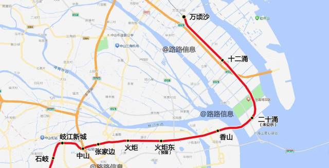 南珠中城際路線示意圖