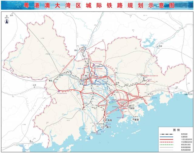 大灣區(qū)城際鐵路規(guī)劃示意圖