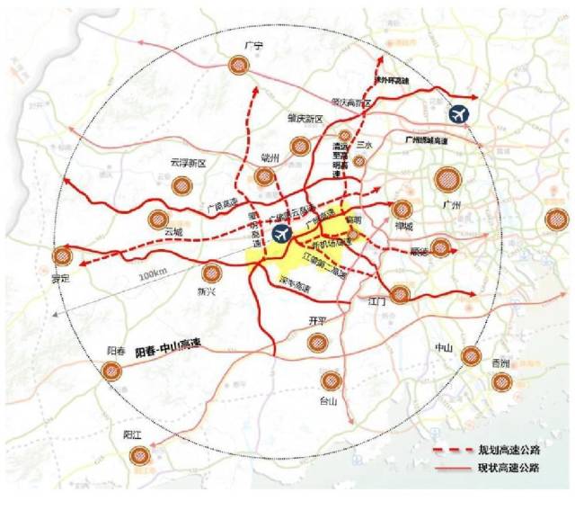 機(jī)場周邊規(guī)劃高速公路網(wǎng)